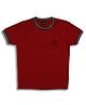 Sportking Cotton Blend Half Sleeves Dwort Text Embroidered Tee - Red