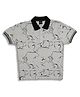 Sportking Cotton Half Sleeves Abstract Printed Polo Tee - White