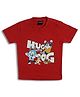 Sportking Cotton Half Sleeves Hug With the Dog Text Printed Tee - Red