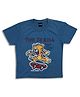 Sportking Cotton Half Sleeves Time To Roll Text Printed Tee - Blue