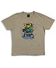 Sportking Cotton Half Sleeves Monster Printed Tee - Light Beige