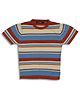 Sportking Cotton Half Sleeves Striped Tee - Rust Orange