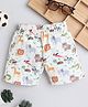 BAATCHEET Cotton Baby Animals Printed Shorts - Off White