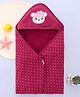 Babyhug Terry Knit Hooded Towel With Animal & Polka Dot Print L 76.2 x B 76.2 cm - Red