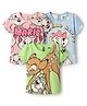 Babyhug Disney Single Jersey Knit  Half Sleeves T-Shirts With Aristocat Marie Graphics Pack Of 3 - Light Green & Pink