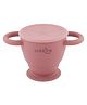 CUBKINS Snack Cup with Lid for Children | Collapsible | Suction Base | Soft & Smooth Flips | 100% Silicone, BPA Free, Food Grade, FDA Approved | Easy to Clean (Raspberry)
