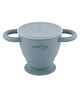 CUBKINS Snack Cup with Lid for Children | Collapsible | Suction Base | Soft & Smooth Flips | 100% Silicone, BPA Free, Food Grade, FDA Approved | Easy to Clean (Blueberry)