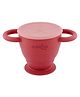 CUBKINS Snack Cup with Lid for Children | Collapsible | Suction Base | Soft & Smooth Flips | 100% Silicone, BPA Free, Food Grade, FDA Approved | Easy to Clean (Cherry)
