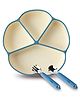 CUBKINS Set of 3 pcs - Plate, SS Spoon, SS Fork | Designed for Babies, Infants & Toddlers | BPA Free, Food Grade, FDA Approved | Easy to Clean (Blue Olive)