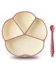 CUBKINS Set of 2 pcs - Plate, Early Feeding Bendable Spoon | Designed for Babies, Infants & Toddlers | BPA Free, Food Grade, FDA Approved | 100% Silicone | Easy to Clean (Raspberry)