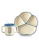 CUBKINS Set of 2 pcs - Plate, Dual Tone Sippy Cup | Designed for Babies, Infants & Toddlers | BPA Free, Food Grade, FDA Approved | 100% Silicone | Easy to Clean (Blue Olive)