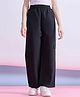 StyloBug Cotton Solid Cargo Pants - Black
