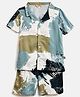 StyloBug Rayon Half Sleeves Abstract Printed Coordinating Shirt & Shorts Set - Blue