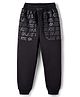 Pine Kids Cotton Knit Full  Length Lounge Pant With Text Print - Black
