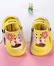 Cute Walk by Babyhug Clogs with Floral Applique & Back Strap - Purple & Yellow