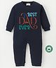 BLUSHES 100% Cotton Fathers Day Theme Full Sleeves Best Dad Ever Text Printed Romper - Navy Blue