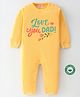 BLUSHES 100% Cotton Fathers Day Theme Full Sleeves Love You Dad Text Printed Romper - Yellow
