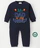 BLUSHES 100% Cotton Fathers Day Theme Half Sleeves My Dad Is My Hero Text Printed Romper - Navy Blue