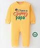 BLUSHES 100% Cotton Fathers Day Theme Half Sleeves I Have A Super Papa Text Printed Romper - Yellow