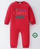 BLUSHES 100% Cotton Fathers Day Theme Half Sleeves I Have A Super Papa Text Printed Romper - Red