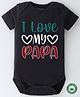 BLUSHES 100% Cotton Fathers Day Theme Half Sleeves I Love My Papa Text Printed Onesie - Black