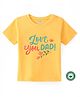 BLUSHES 100% Cotton Fathers Day Theme Half Sleeves Love You Dad Text Printed Tee - Yellow