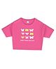 Nautinati Cotton Half Sleeves Butterflies Printed Crop Top - Pink