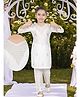 Pehanaava Silk Blend Three Forth Sleeves Hand Work Rhinestone Embellished Kurta & Pant Set - White