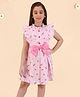 Cutecumber Cotton Sleeveless Frill Detailed & Striped Dress - Pink