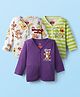 Babyhug Disney Interlock Knit Full Sleeves Front Open Jhablas with Winnie The Pooh Graphics Pack of 3 - Purple Light Green & White