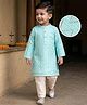 Babyhug Woven Full Sleeves Embroidered Kurta Pajama Set - Mint