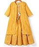 Babyhug Woven Three Fourth Sleeves Lehenga & Choli With Cape Set Lace & Sequin Detailing - Yellow