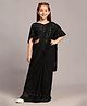 SHRITHI Fashion Fab Sinker Woven Sequins Embellished Wrap Around Saree With Unstitched Blouse Piece - Black