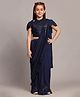 SHRITHI Fashion Fab Sinker Woven Sequins Embellished Wrap Around Saree With Unstitched Blouse Piece - Dark Blue