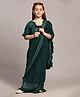 SHRITHI Fashion Fab Sinker Woven Sequins Embellished Wrap Around Saree With Unstitched Blouse Piece - Green