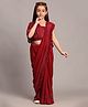 SHRITHI Fashion Fab Sinker Woven Sequins Embellished Wrap Around Saree With Unstitched Blouse Piece - Red