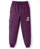 Pine Kids Knit Full Length Lounge Pant With Text Print - Plum