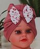 BABY Charm Cotton Bow Applique Turban Head Wrap - Brown