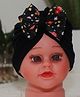 BABY Charm Cotton Bow Applique Turban Head Wrap - Black