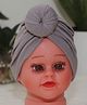 BABY Charm Cotton Solid Turban Head Wrap Doughnut Cap - Grey