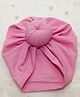 BABY Charm Cotton Solid Turban Head Wrap Doughnut Cap - Baby Pink