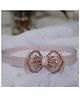 BABY Charm Bow Applique Detailed & Rhinestones Embellished Headband - Peach