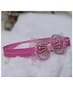 BABY Charm Bow Applique Detailed & Rhinestones Embellished Headband - Pink