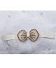 BABY Charm Bow Applique Detailed & Rhinestones Embellished Headband - Cream