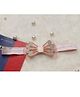 BABY Charm Bow Applique Detailed Diamonds Embellished Headband - Peach