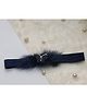 BABY Charm Butterfly Applique & Fur Detailed Headband - Navy Blue