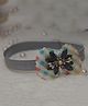 BABY Charm Bow Applique Detailed & Rhinestones Embellished Headband - Grey