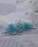 BABY Charm Diamond Embellished Net Floral Applique Detailed Headband - Sky Blue