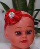 BABY Charm Floral Applique Detailed Pearls Embellished Headband - Red