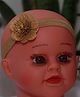 BABY Charm Floral Glitter Applique Detailed & Pearls Embellished Headband - Gold